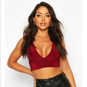 Plunge Neck Crop Top